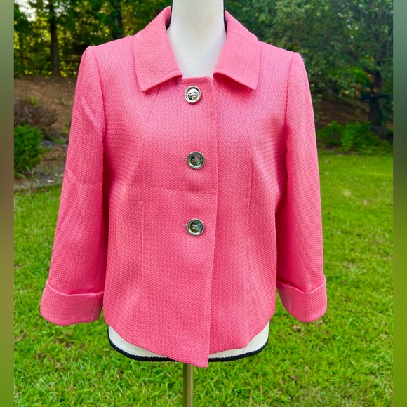 Tahari Jackets & Blazers - TAHARI ARTHUR S. LEVINE HOT PINK BLAZER -SIZE 8